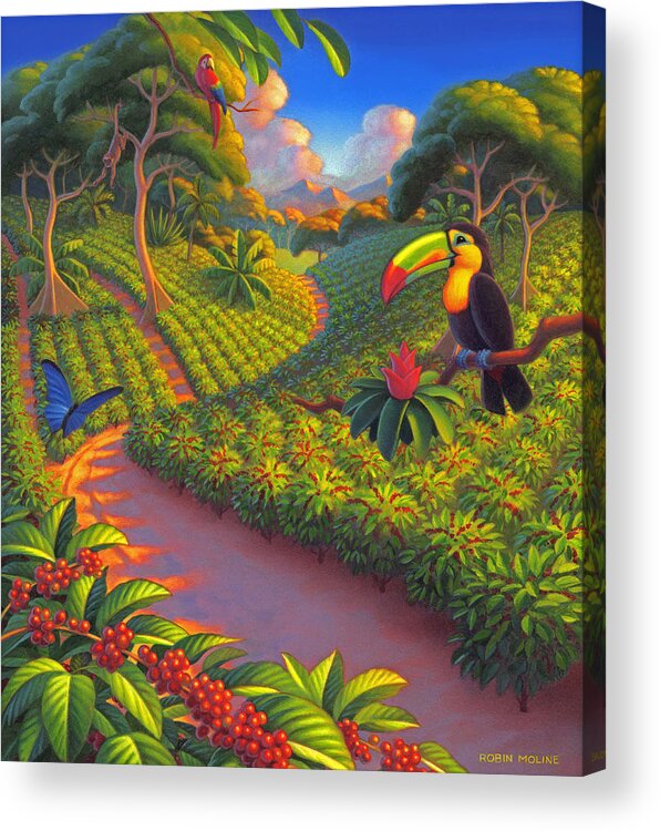 Coffee Plantation Acrylic Print featuring the painting Coffee Plantation by Robin Moline