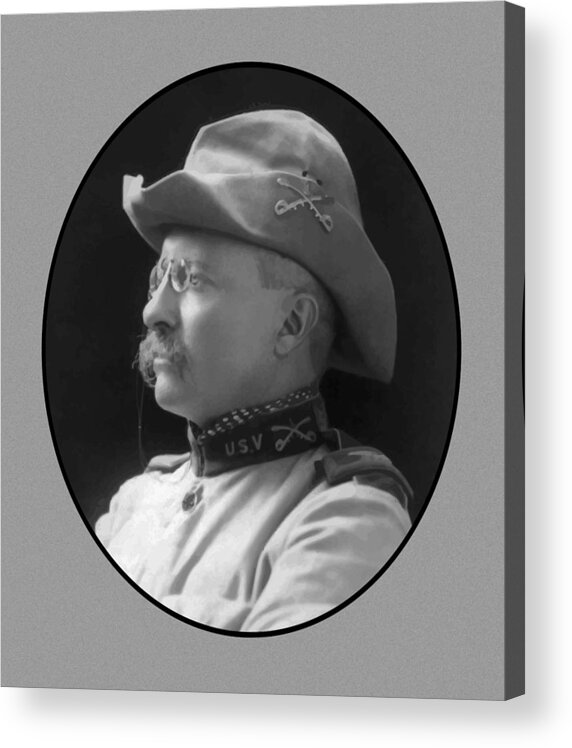 Teddy Roosevelt Acrylic Print featuring the painting Colonel Roosevelt by War Is Hell Store