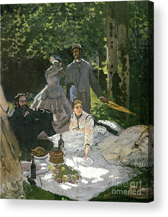 Dejeuner Acrylic Print featuring the painting Dejeuner sur lHerbe by Claude Monet