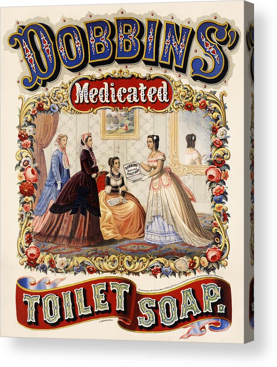Black Americana Acrylic Print featuring the digital art Dobbins Medicated Toilet Soap by Kim Kent