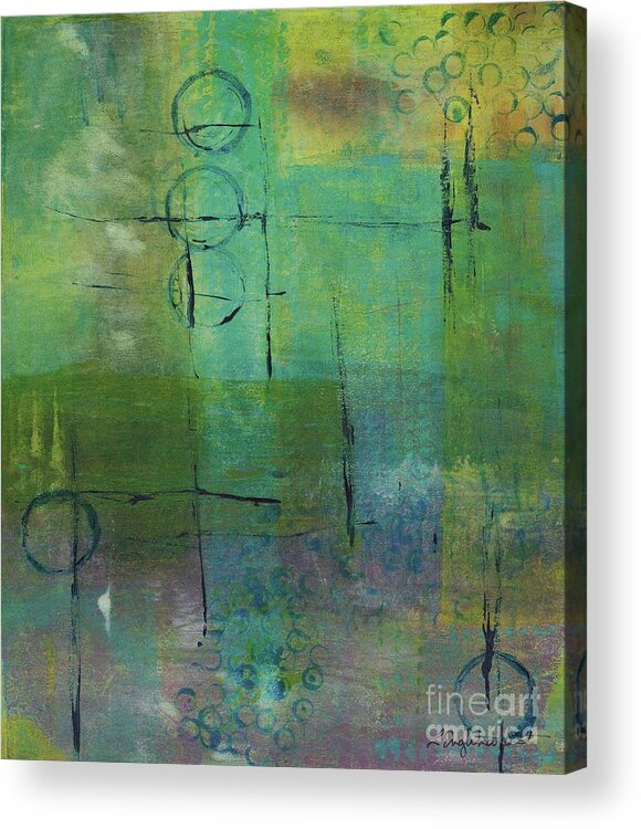 Abstract Acrylic Print featuring the painting Dreaming by Laurel Englehardt