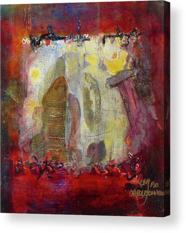 Energy Acrylic Print featuring the painting Energies and the Yellow Bird by Carole Johnson