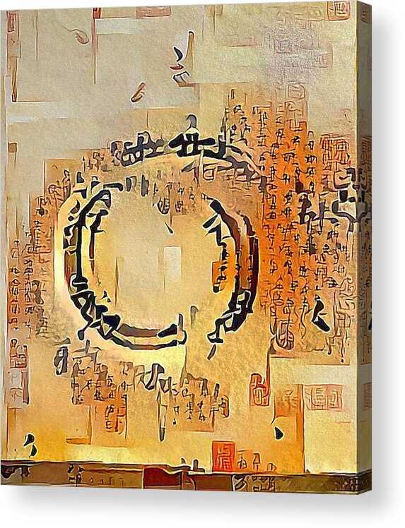 Enso Acrylic Print featuring the digital art Enso Calligraphy by Marianna Mills