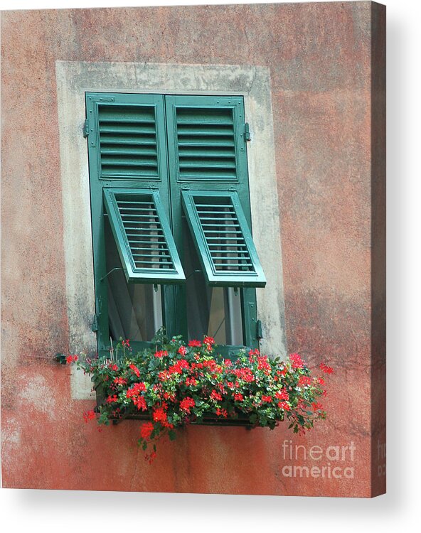 Flower-box Acrylic Print featuring the photograph Faux Painting Window by Frank Stallone