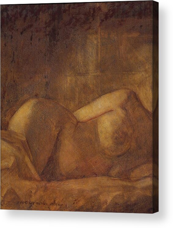 Nude Acrylic Print featuring the painting Figure Study by David Ladmore