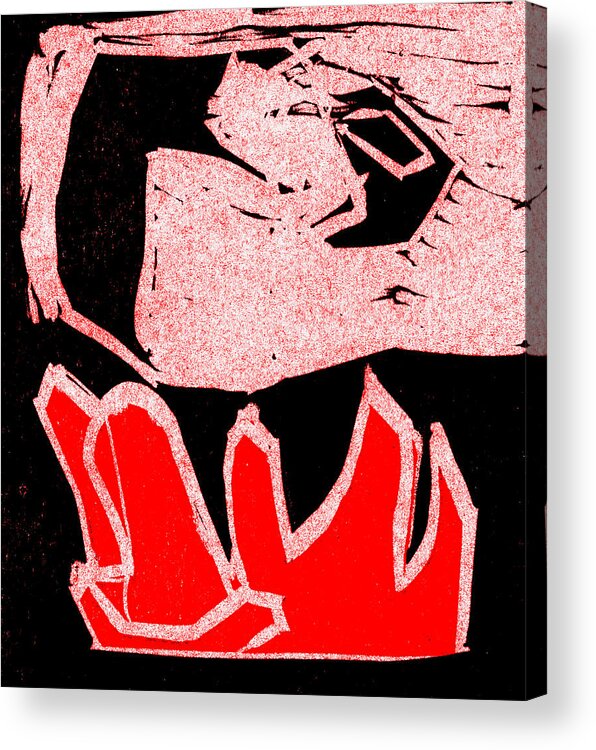 Finger Acrylic Print featuring the digital art Finger flame by Edgeworth Johnstone