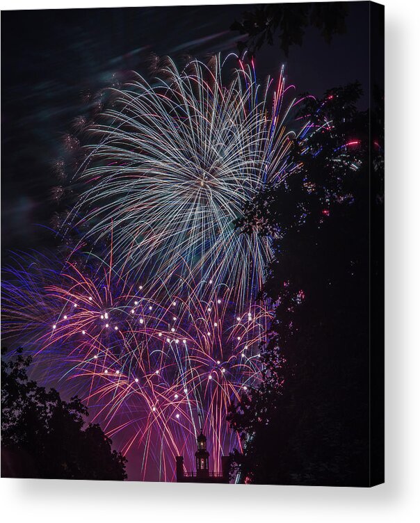 Fireworks Acrylic Print featuring the photograph Fireworks 4 by Jerry Gammon
