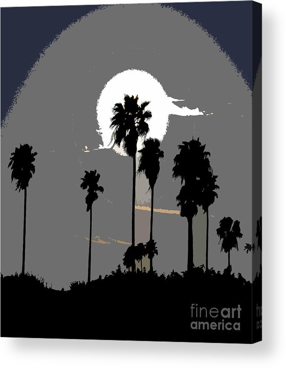 Palms Acrylic Print featuring the painting Gray palms by David Lee Thompson