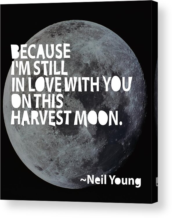 Neil Young Acrylic Print featuring the painting Harvest Moon by Cindy Greenbean