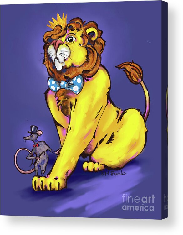 Lion Acrylic Print featuring the digital art High Society by K M Pawelec