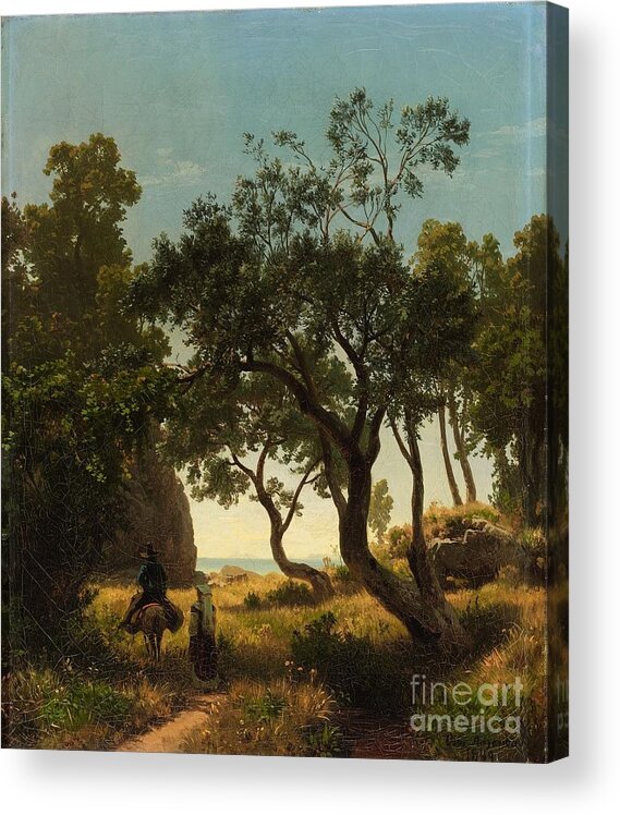 Oswald Achenbach Acrylic Print featuring the painting In Den Albaner Bergen by MotionAge Designs