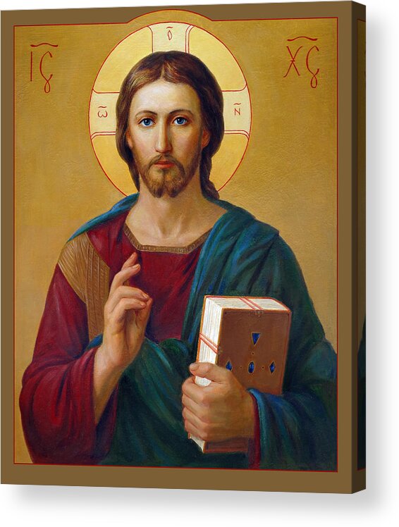 Jesus Christ Acrylic Print featuring the painting Jesus Christ Pantocrator by Svitozar Nenyuk