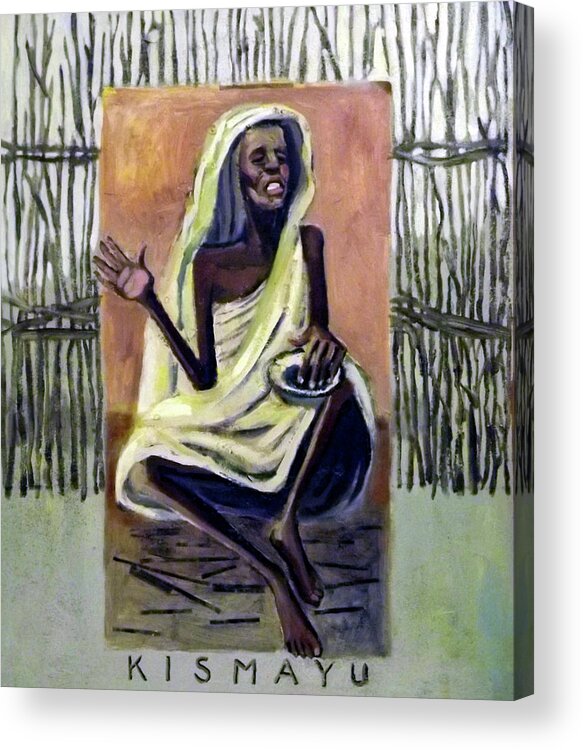 Refugee Acrylic Print featuring the painting Kismayu by Carolyn Harvey