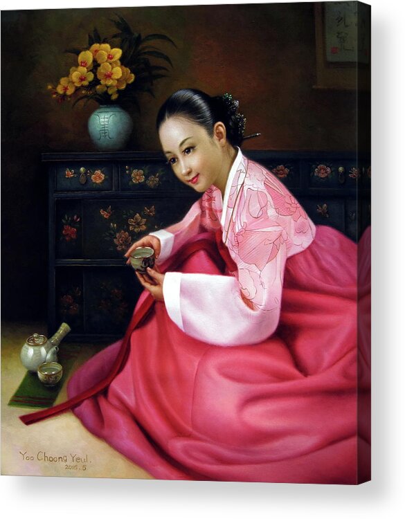 Woman Acrylic Print featuring the painting Korea belle 3 by Yoo Choong Yeul