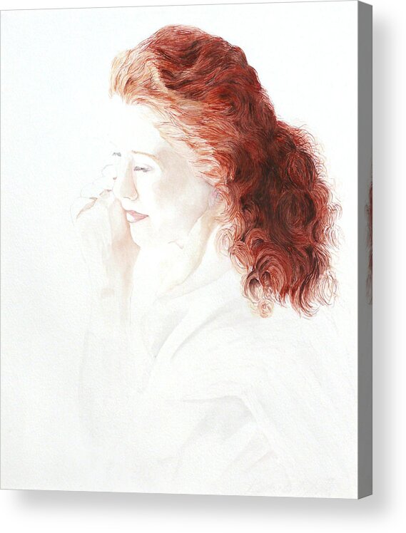 Cory Calantropio Acrylic Print featuring the painting Lady In Red by Cory Calantropio