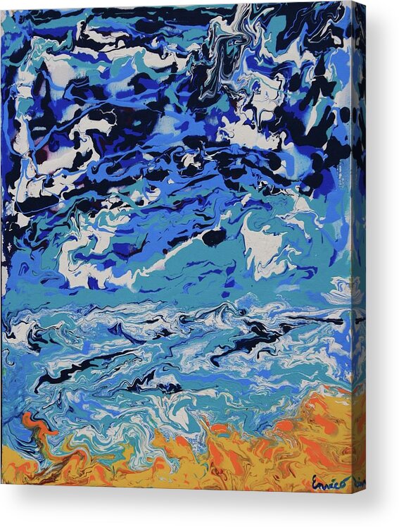 Abstract Expressionism Acrylic Print featuring the painting Land's End by Art Enrico