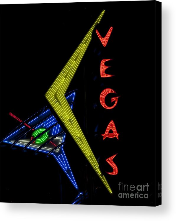Las Vegas Acrylic Print featuring the painting Las Vegas Neon Sign by Mindy Sommers