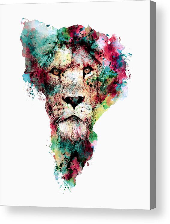 Lion Acrylic Print featuring the digital art Lion by Riza Peker