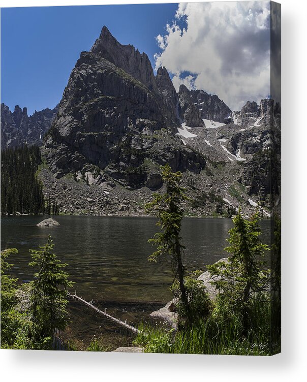 Lone Eagle Peak Acrylic Print featuring the photograph Lone Eagle Peak from Crater Lake by Aaron Spong