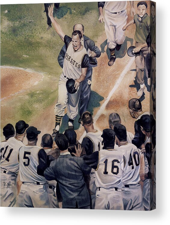 Baseball Acrylic Print featuring the painting Maz by Rich Marks