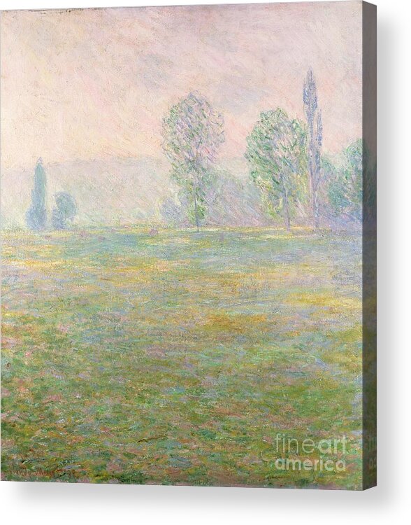 Meadows In Giverny Acrylic Print featuring the painting Meadows in Giverny by Claude Monet