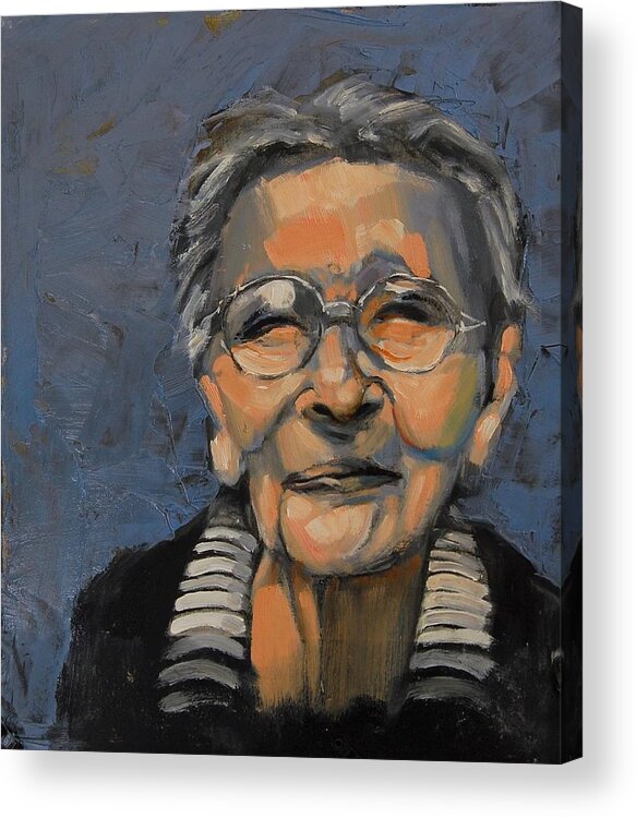 Senior Acrylic Print featuring the painting Miss Camille by Jean Cormier