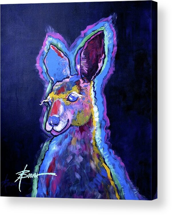 Animals Acrylic Print featuring the painting Mona Lisa 'Roo by Adele Bower