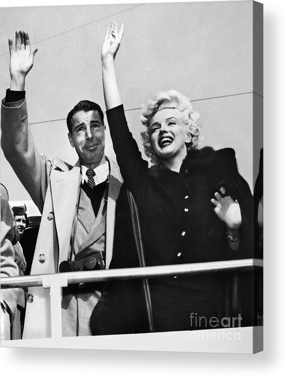 1954 Acrylic Print featuring the photograph MONROE AND DIMAGGIO, c1954 by Granger