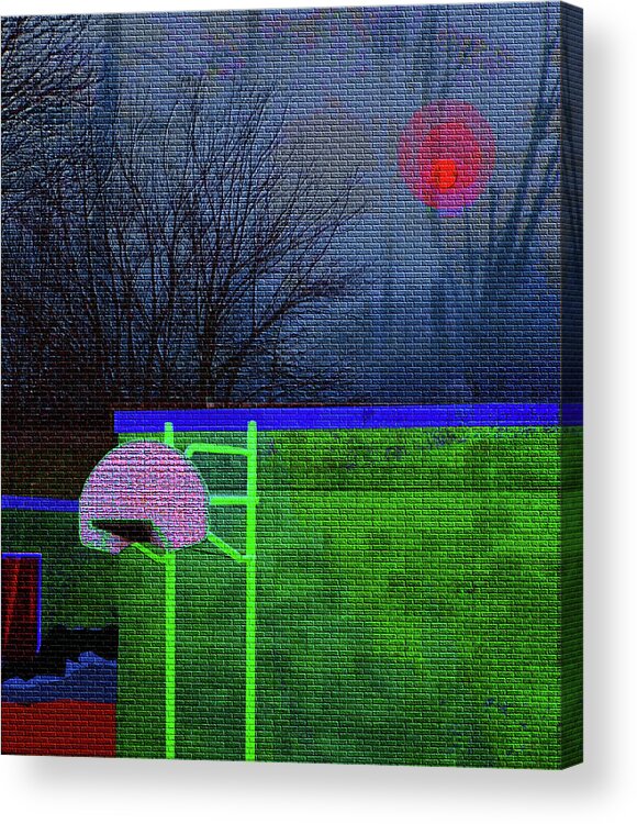 Fairview Acrylic Print featuring the digital art Moon Over Fairview by Rod Whyte