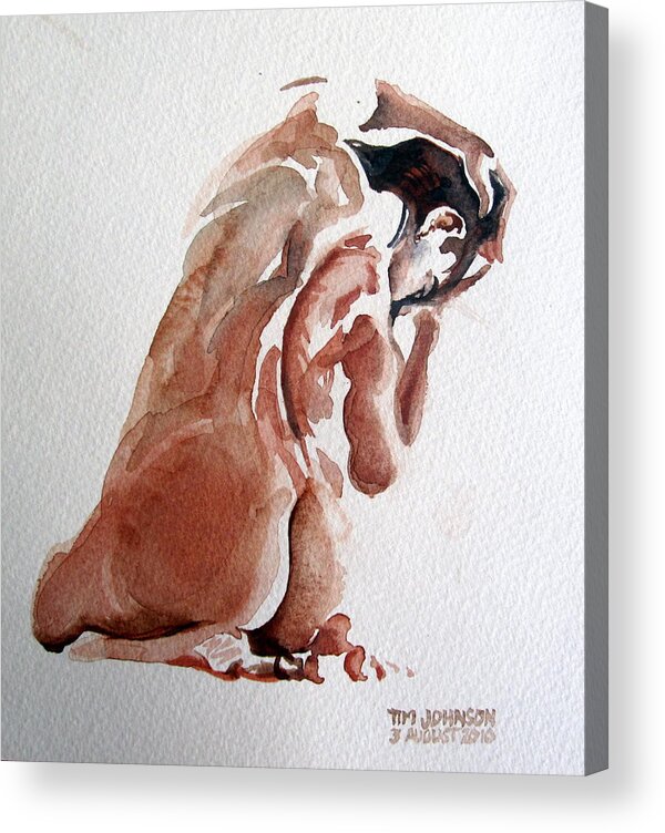 Nude Acrylic Print featuring the painting Nude by Tim Johnson
