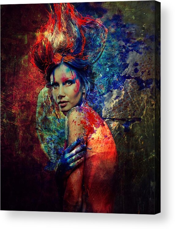 Nymph Acrylic Print featuring the digital art Nymph of Creativity 2 by Lilia D