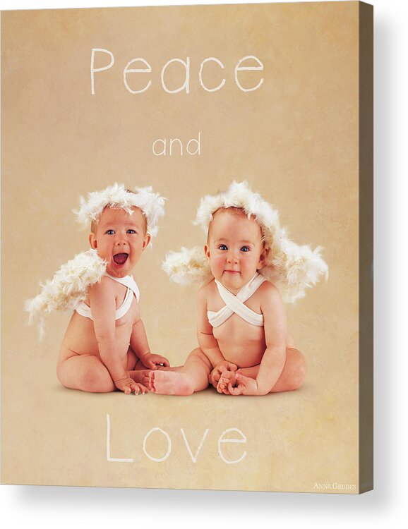 Peace Acrylic Print featuring the photograph Peace and Love by Anne Geddes