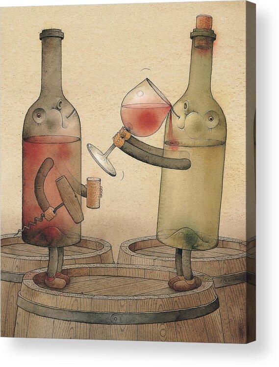 Wine Acrylic Print featuring the painting Pinot Noir and Chardonnay by Kestutis Kasparavicius