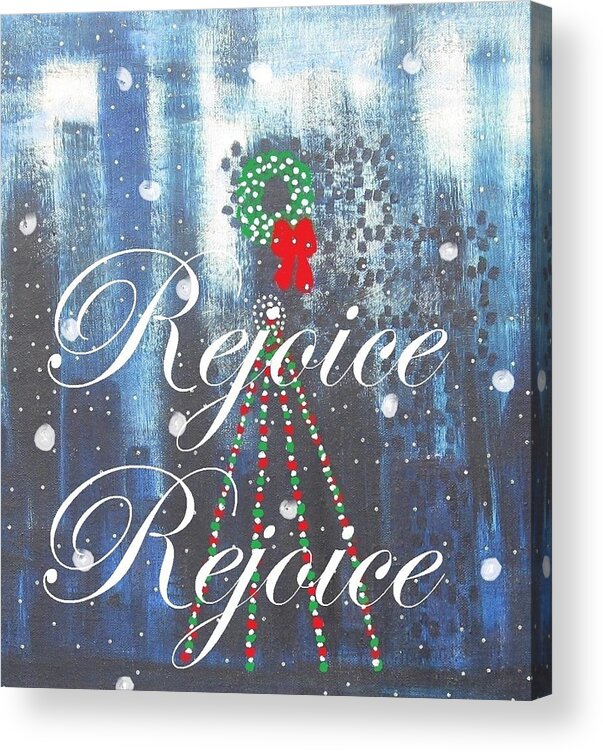Christmas Acrylic Print featuring the painting Rejoice - Close-Up of Original by Diane Pape