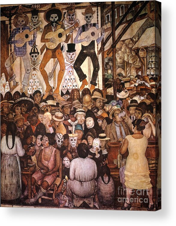20th Century Acrylic Print featuring the painting Day Of The Dead Mural by Diego Rivera