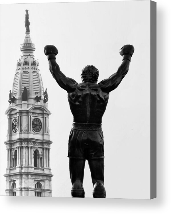 Rocky Acrylic Print featuring the photograph Rocky - Philly's Champ by Bill Cannon