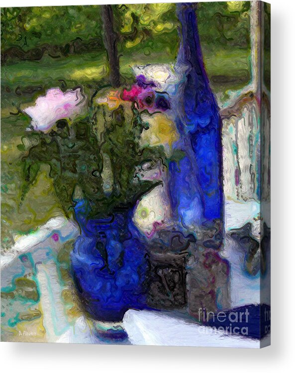 Cobalt Acrylic Print featuring the photograph Romantic Lazy Summer Afternoon Dining by Dee Flouton