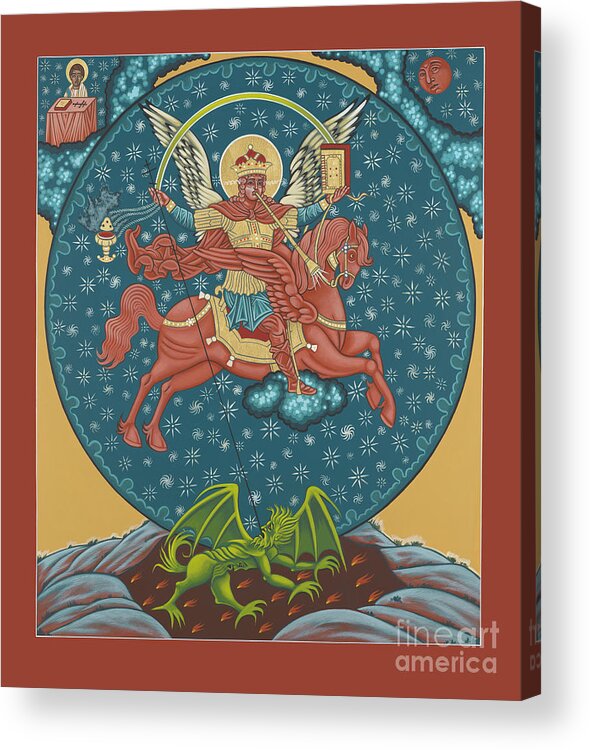 San Miguel De Socorro Acrylic Print featuring the painting St. Michael of the Apocalypse 222 by William Hart McNichols