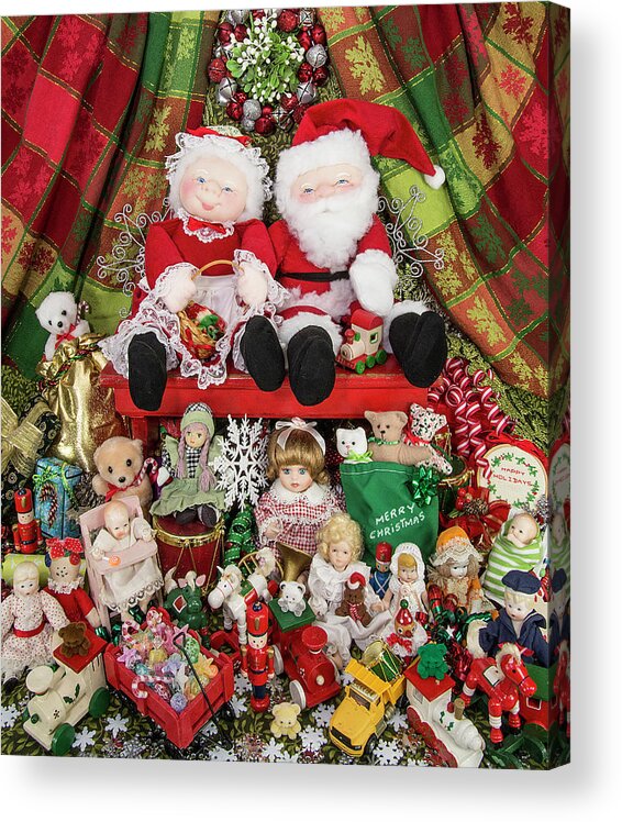 Jigsaw Puzzle Acrylic Print featuring the photograph Santa and Mrs. Claus by Carole Gordon