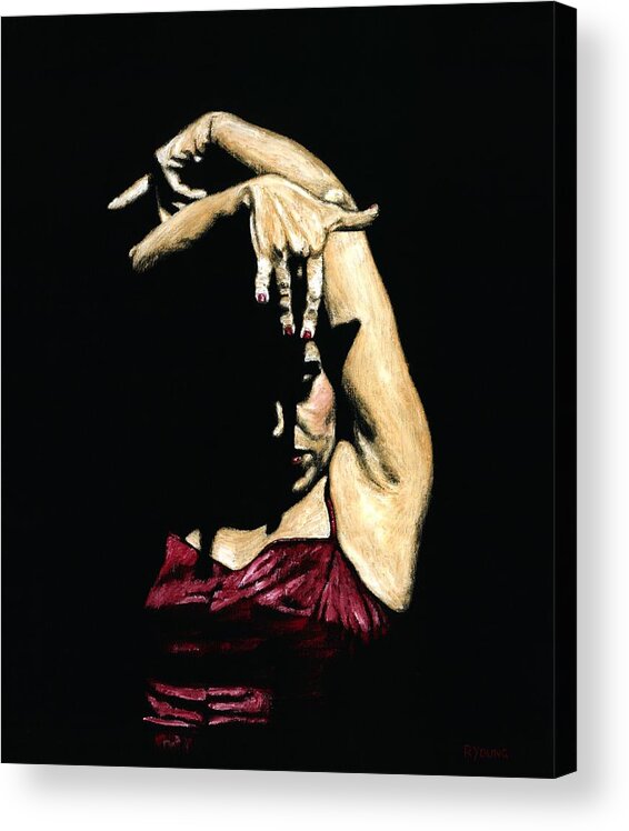 Flamenco Acrylic Print featuring the painting Seclusion del Flamenco by Richard Young