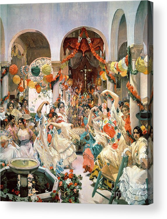 Seville Acrylic Print featuring the painting Seville by Joaquin Sorolla y Bastida