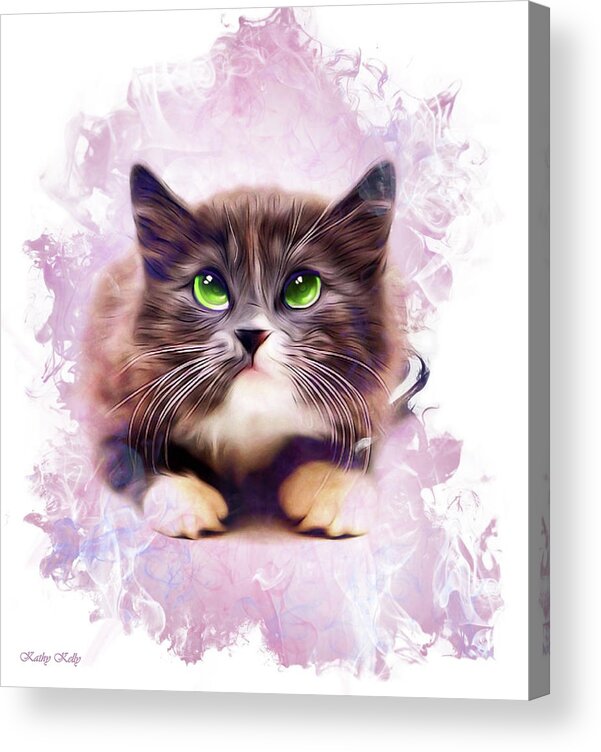 Cat Acrylic Print featuring the digital art Spice Kitty by Kathy Kelly