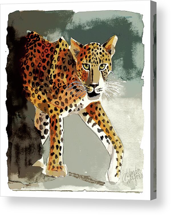Leopard Acrylic Print featuring the digital art Stalking by Arline Wagner