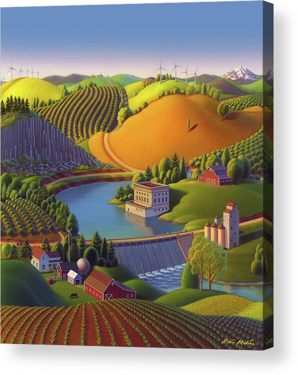  Palouse Valley Acrylic Print featuring the painting Stone City West by Robin Moline
