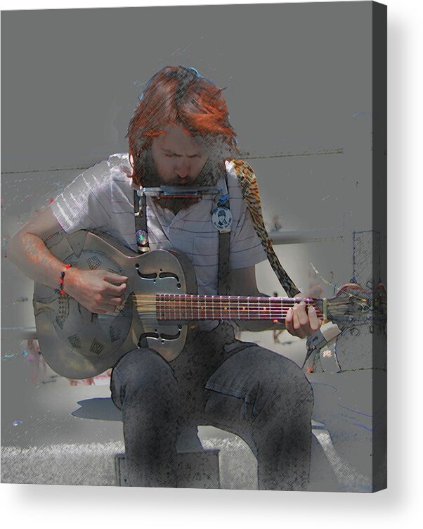 Musician Acrylic Print featuring the photograph Street Musician by Tom Griffithe