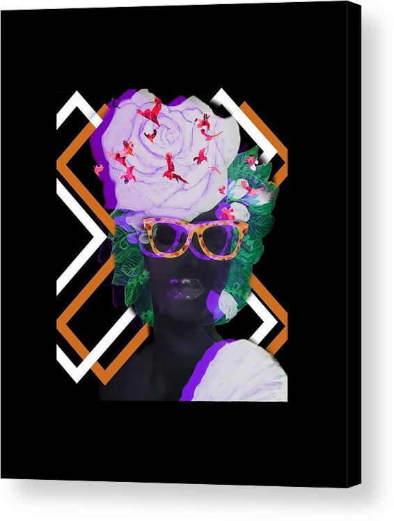  Acrylic Print featuring the mixed media Techno mieya by Quea Reshawn