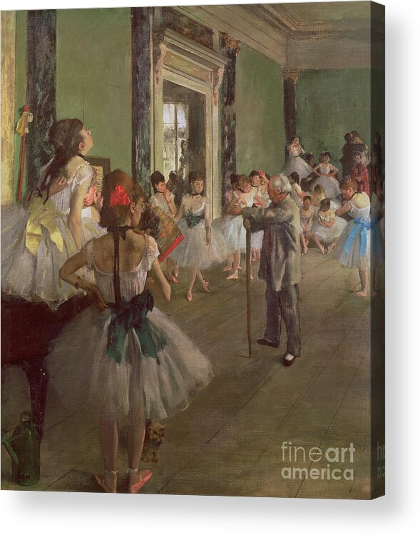The Acrylic Print featuring the painting The Dancing Class by Edgar Degas