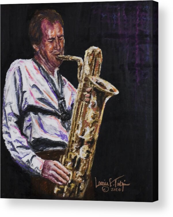 Bruce Johnstone Acrylic Print featuring the drawing The Great Bruce Johnstone by Laurie Tietjen