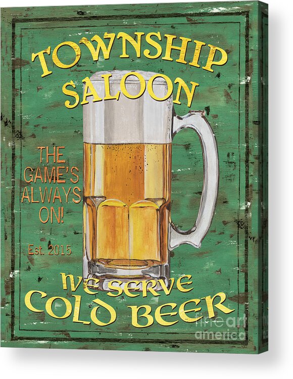 Beer Acrylic Print featuring the painting Township Saloon by Debbie DeWitt