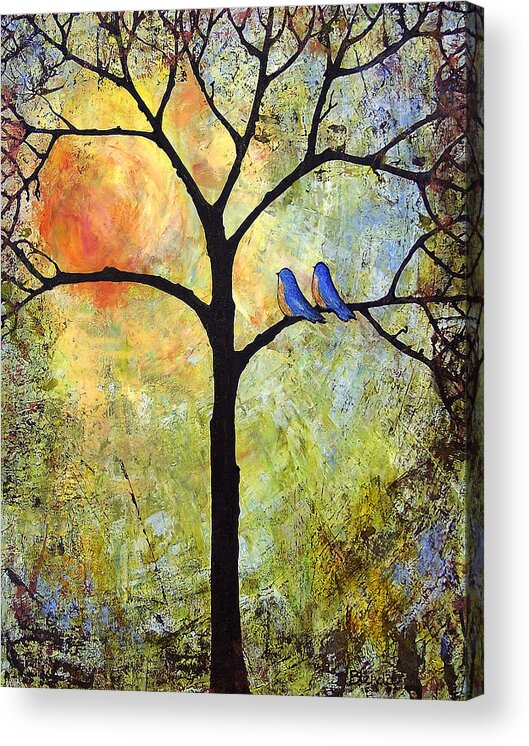 Tree Acrylic Print featuring the painting Sunshine Tree of Life by Blenda Studio